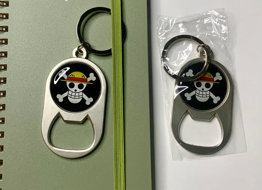 Jolly Roger Straw Hat Pirate 3.5" metal alloy bottle opener